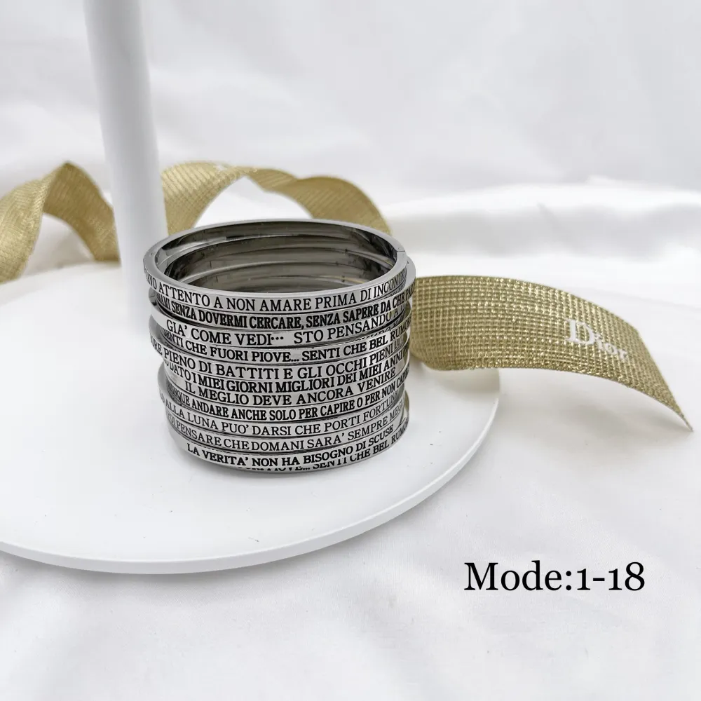 Bracciale a Catena in Acciaio - BAR7751-Scritte da N.1 a 25- Bracciale Rigido in Acciaio