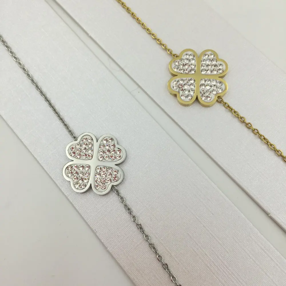 BAS- Quadrifoglio 4614 - Bracciale in Acciaio con Chiusura - BAS- Quadrifoglio 4614 - Bracciale in Acciaio con Chiusura