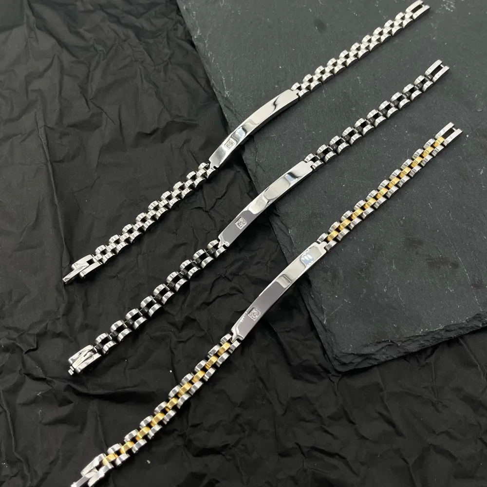 Catena Target con Punto Luce-Bracciale in Acciaio da Uomo - BAU-103-AA1655B