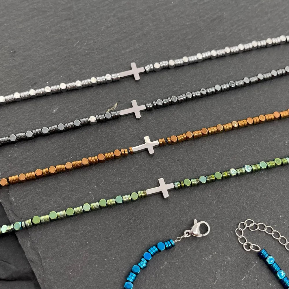 Croce 4mm-Bracciale in Acciaio da Uomo - BAU-103-AA2518B Croce 4mm (Argento)