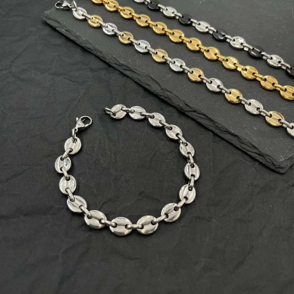 Chicco di Caffè-Bracciale Uomo in Acciaio - BAU-208-254