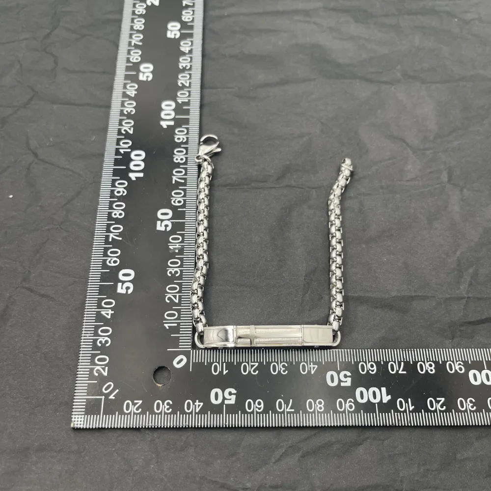 Piastrella con Catena-Bracciale Uomo in Acciaio - BAU-208-307