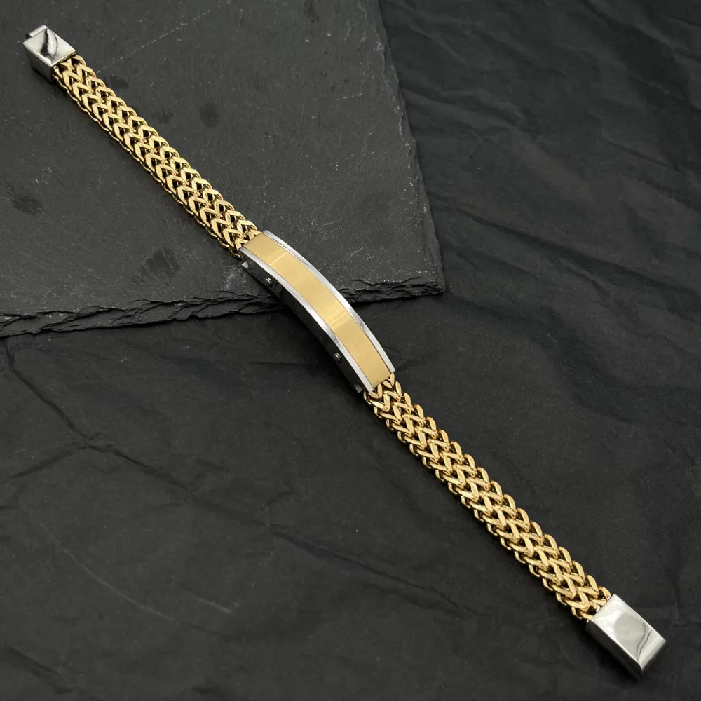 Senplice-Bracciale da Uomo in Acciaio - BAU-208-308 (Oro Giallo)