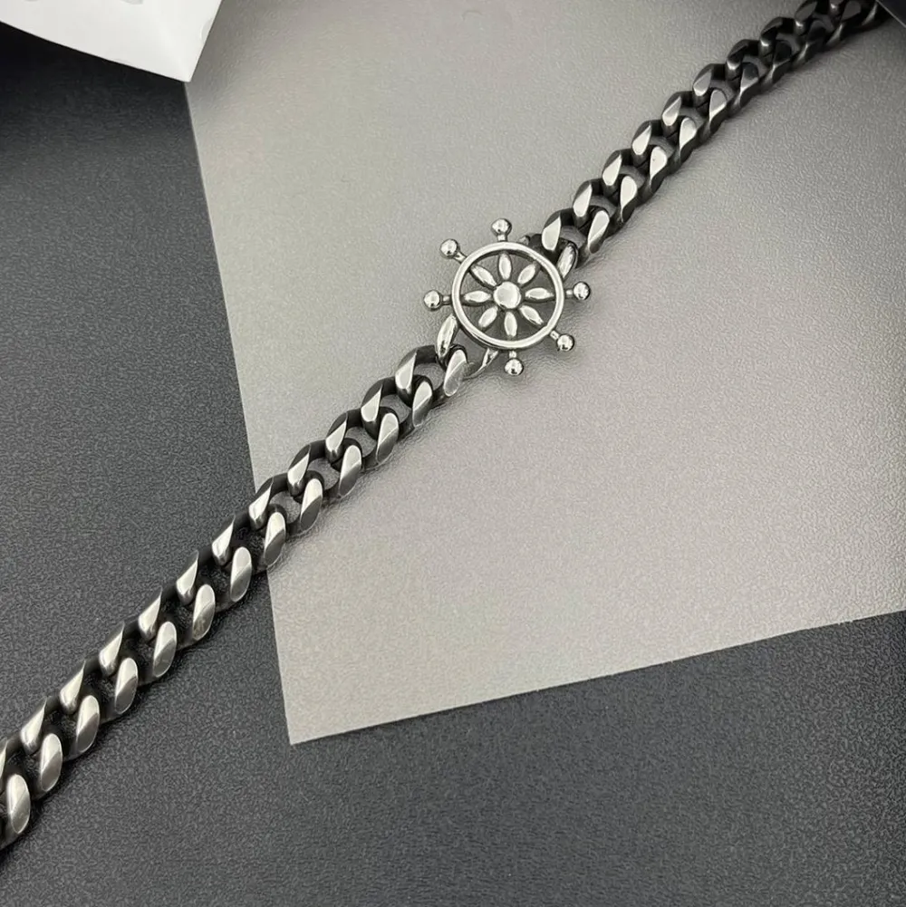 Timone-Bracciale da uomo in Acciaio - BAU-600-A115