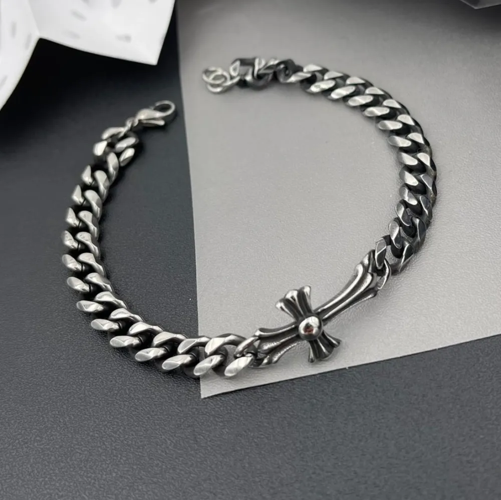 BAU6951-Croce-Bracciale in Acciaio da Uomo - BAU-600-B116B