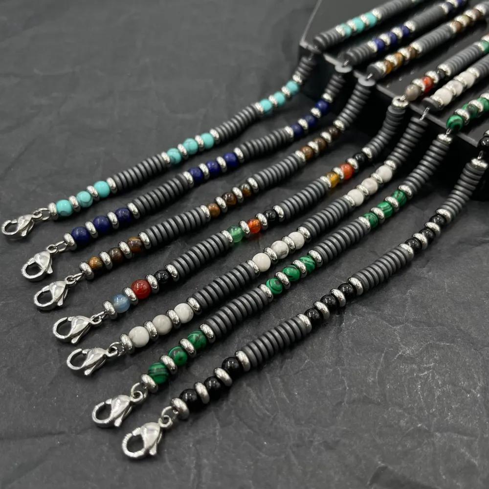 Pietrine-Bracciale in Acciaio da Uomo - BAU-600-B172 (Bianco)