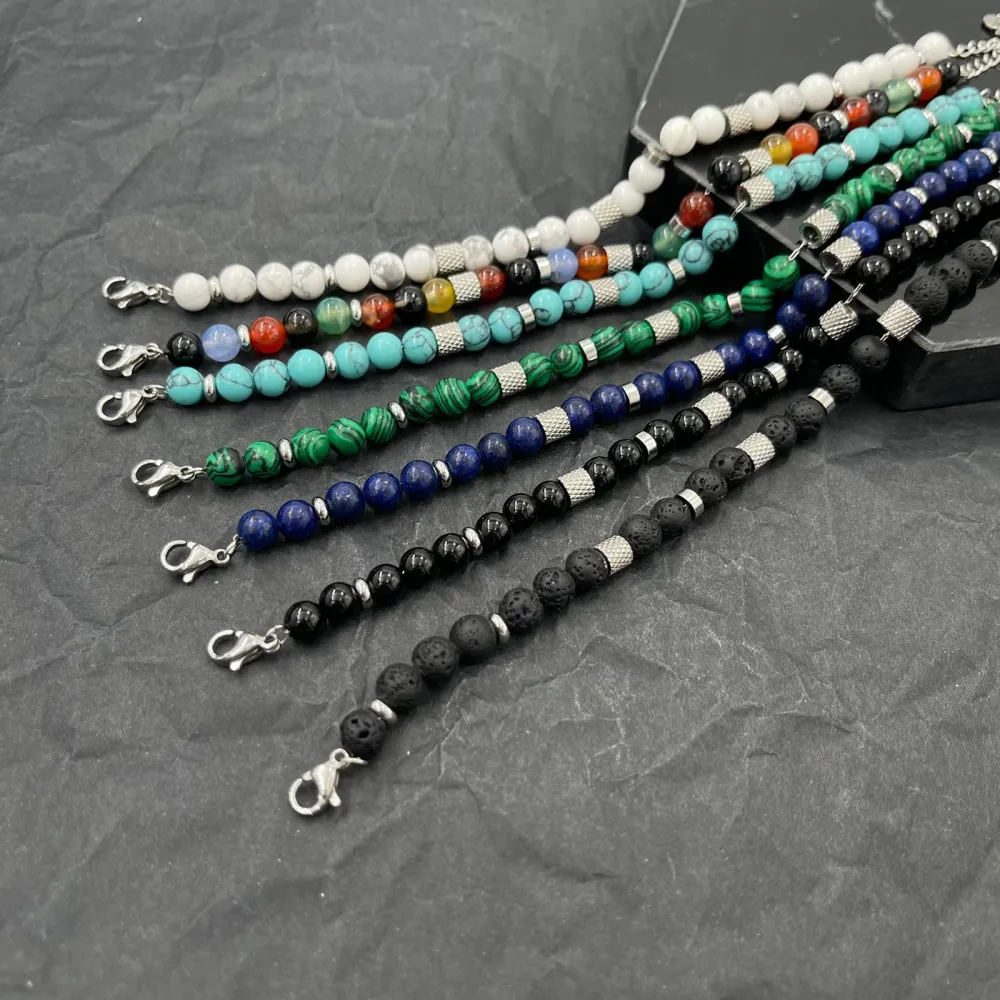 Pietrine-Bracciale in Acciaio da Uomo - BAU-600-B173