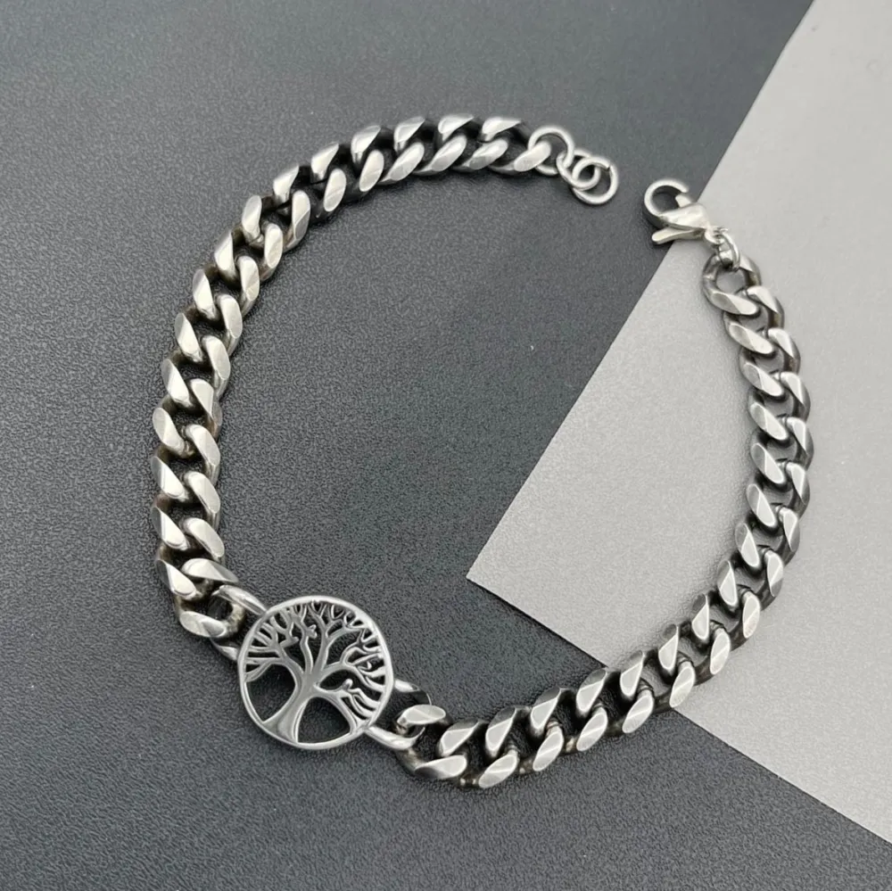 BAU6948-Albero della Vita-Bracciale in Acciaio da Uomo - BAU-600-B199-A114