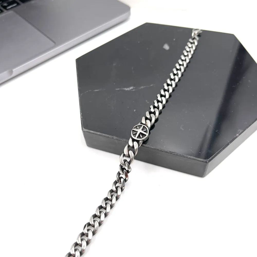 [BAU-600-B206] Timone-Bracciale in Acciaio da Uomo - BAU-600-B206