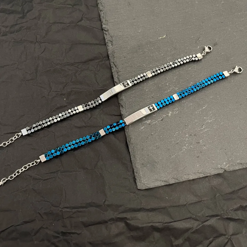 Croce -Bracciale in Acciaio da Uomo - BAU-600-BMB30029-18