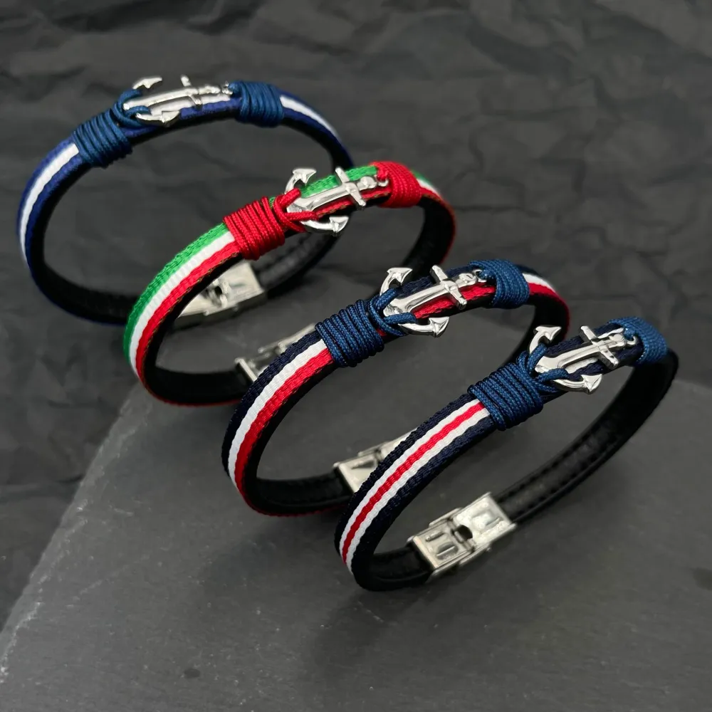 Àncora-Bracciale Uomo in Acciaio - BAU-600-H174 (Blu)