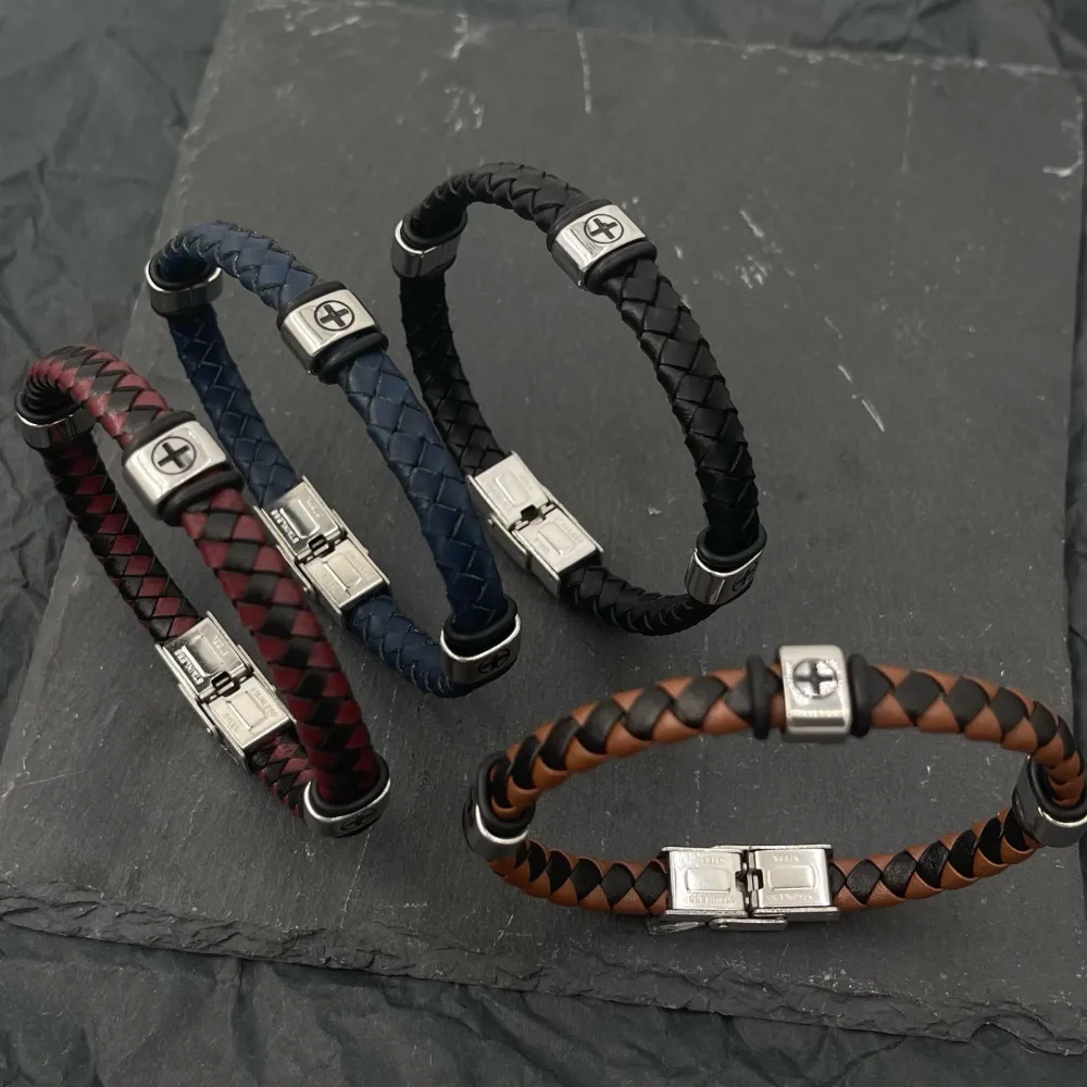 Crcoe-Bracciale in Acciaio da Uomo - BAU-600-H255 (Nero)