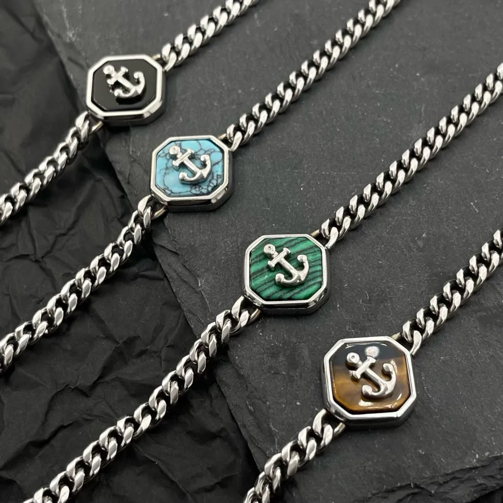 A'ncora-Bracciale in Acciaio da Uomo - BAU-600-H266