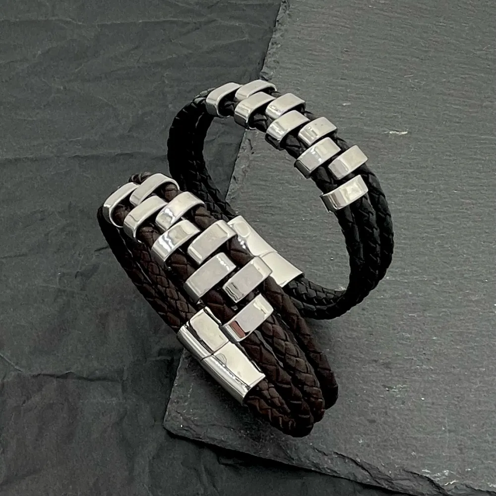 Semplice-Bracciale da Uomo in Acciaio - BAU-720-26 (Nero)