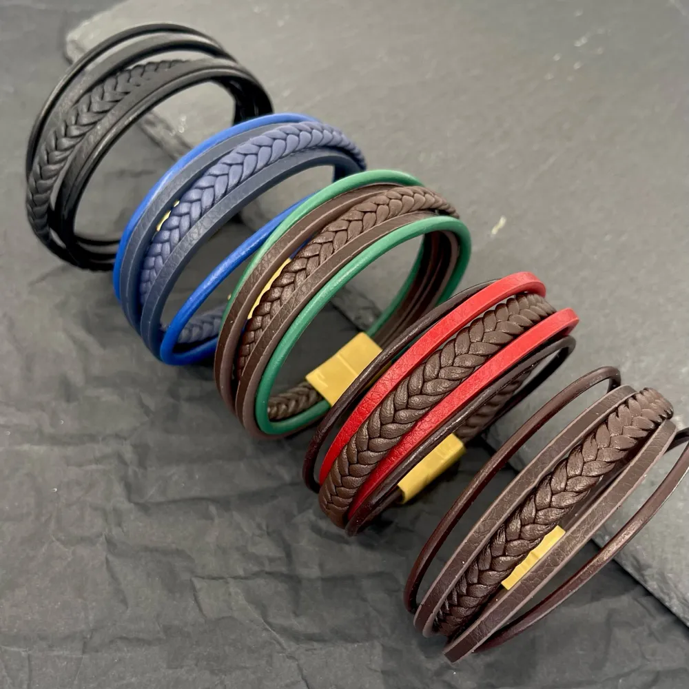 Multifili Intrecciato- Bracciale da Uomo in Acciaio - BAU-720-27 (Nero)