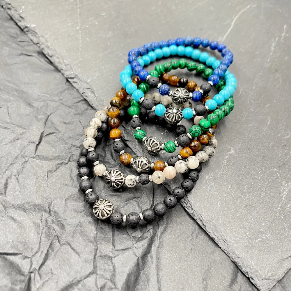 Semplice-Bracciale Elastico in Acciaio da Uomo - BAU-739-08 6mm (Grigio)