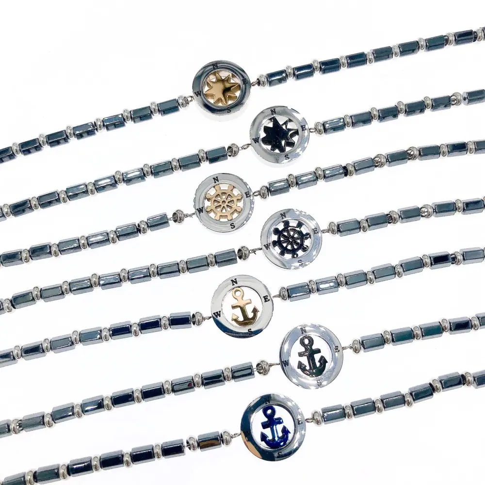 BAU-Ancora 4903-Bracciale da uomo in acciaio ceramica - BAU-Ancora 4903-Bracciale da uomo in acciaio ceramica