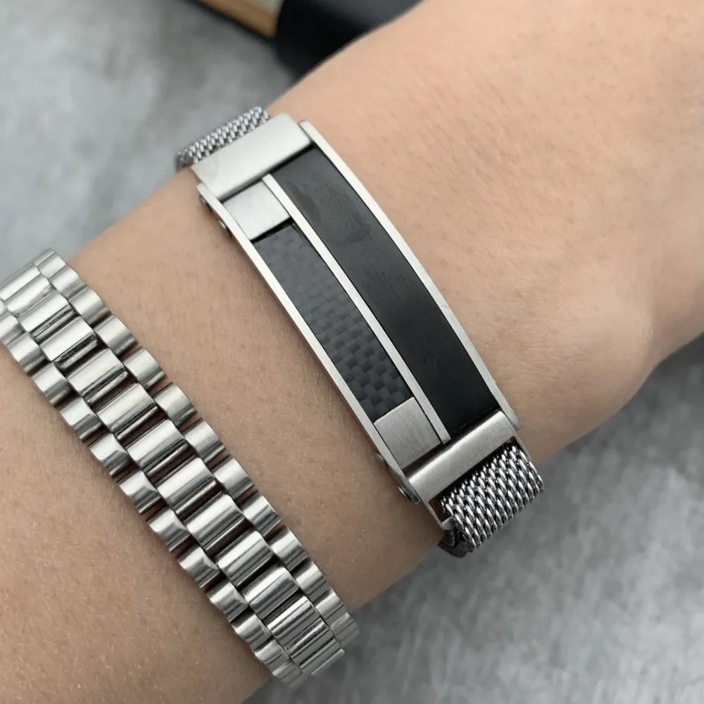 [BAU6971-Piastrina-Bracciale da Uomo] Bracciale da Uomo Regolabile con Chiusura a Calamita - BAU6971-Piastrina-Bracciale da Uomo