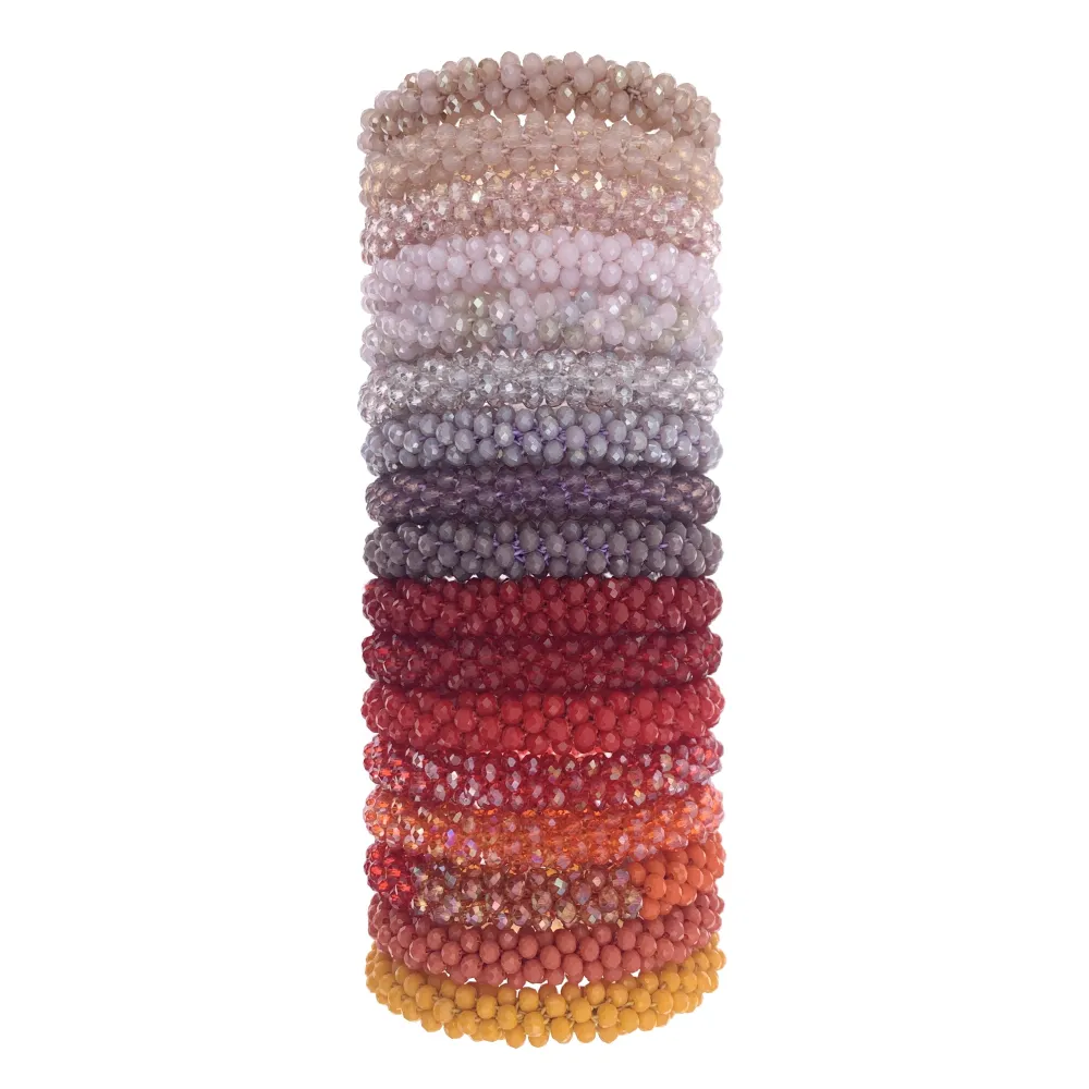 BCE1412-Cristalli - Bracciale Elastico - BCE1412-Cristalli Tonalità Rosso - Bracciale Elastico (18# Rosa Lilla)