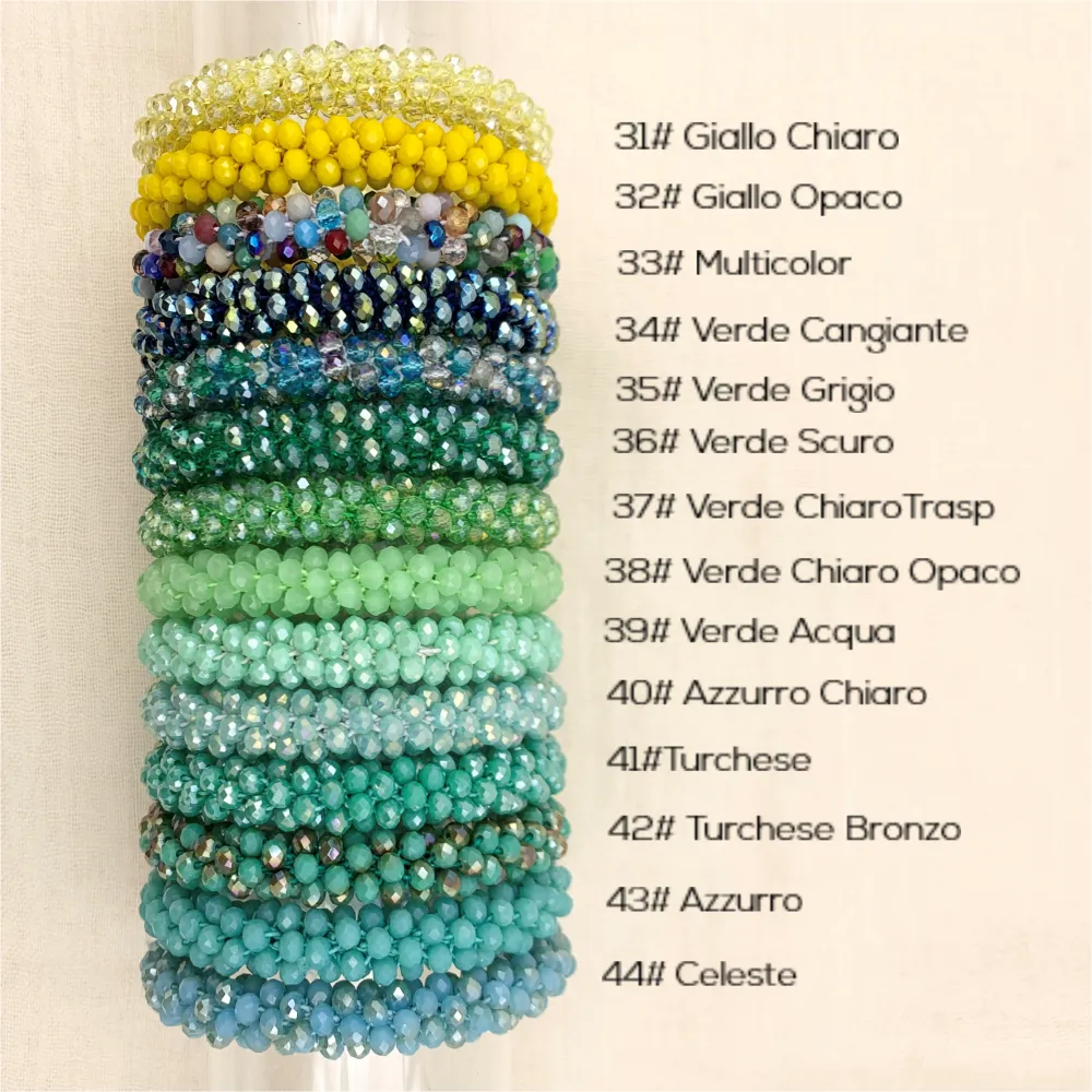 BCE1412-Cristalli Tonalità Verde - Bracciale Elastico - BCE1412-Cristalli Tonalità Verde - Bracciale Elastico