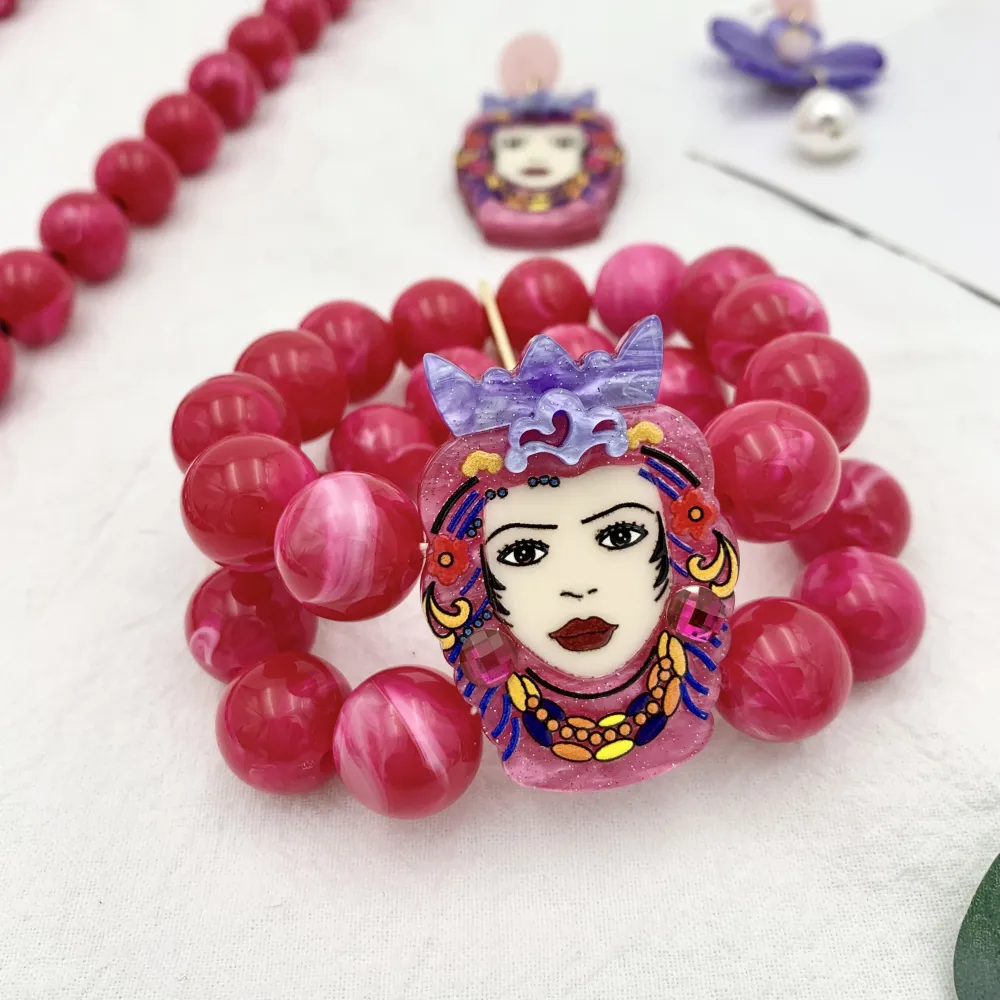 Testa di Moro-Bracciale Elastico in Resina - BMM-2237