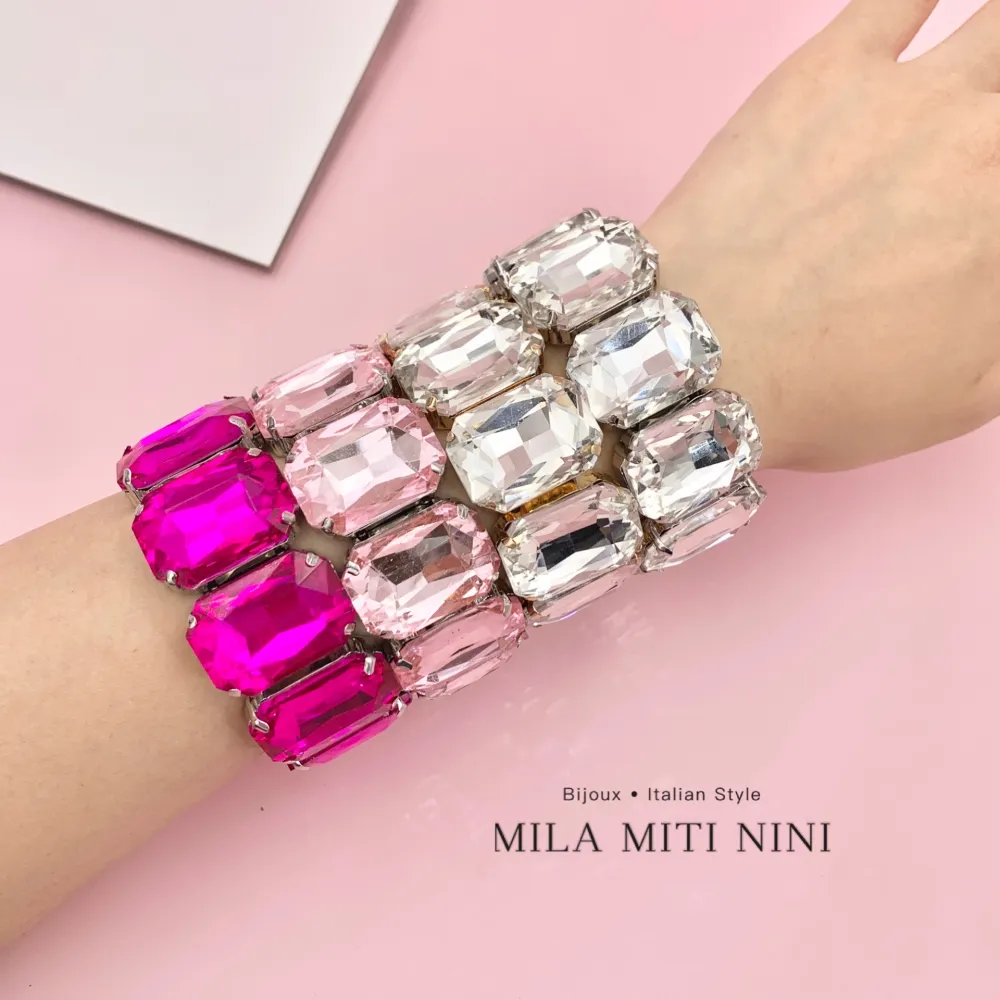 Pietra Rettangolare-Bracciale Elastico Moda - BMM-321-F56