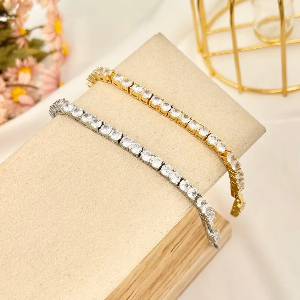 Tennis 4mm-Bracciale con Cubic Zirconia - BMZ-103-AA2648B 4mm