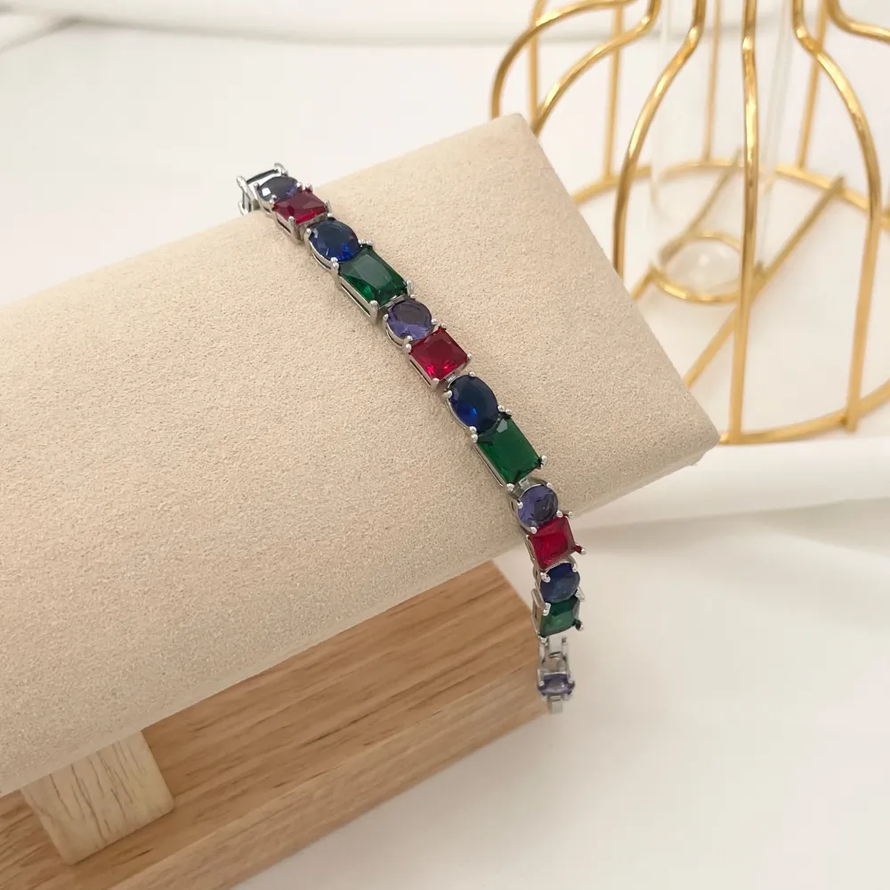 Tennis con Forme-Bracciale in Ottone e Zirconia - BMZ-103-AA741B