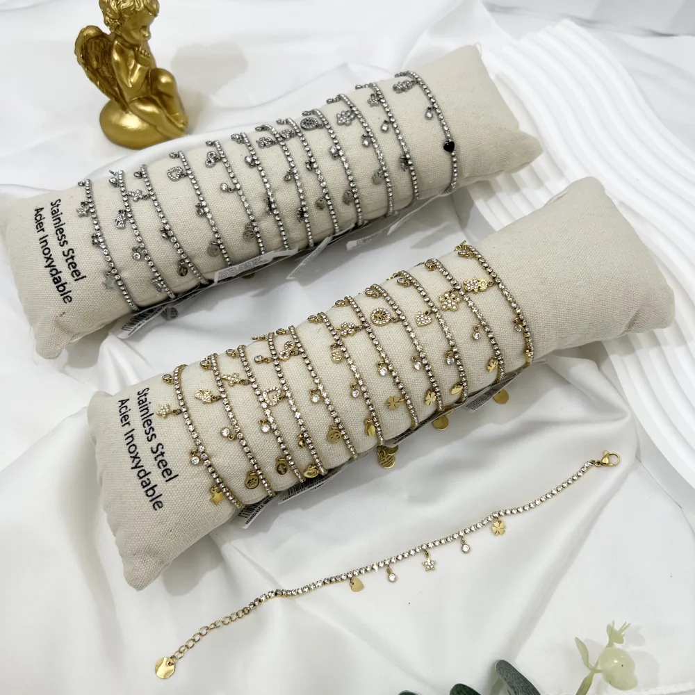 Tennis con Mix Soggetti-12pz Bracciali in Acciaio con chiusura - BPA-103-AA4126B