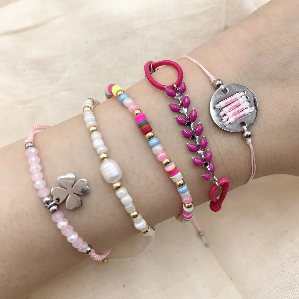 BPA7557-Foglie- 12 Pz Bracciali Elastici - BPA-104-1002