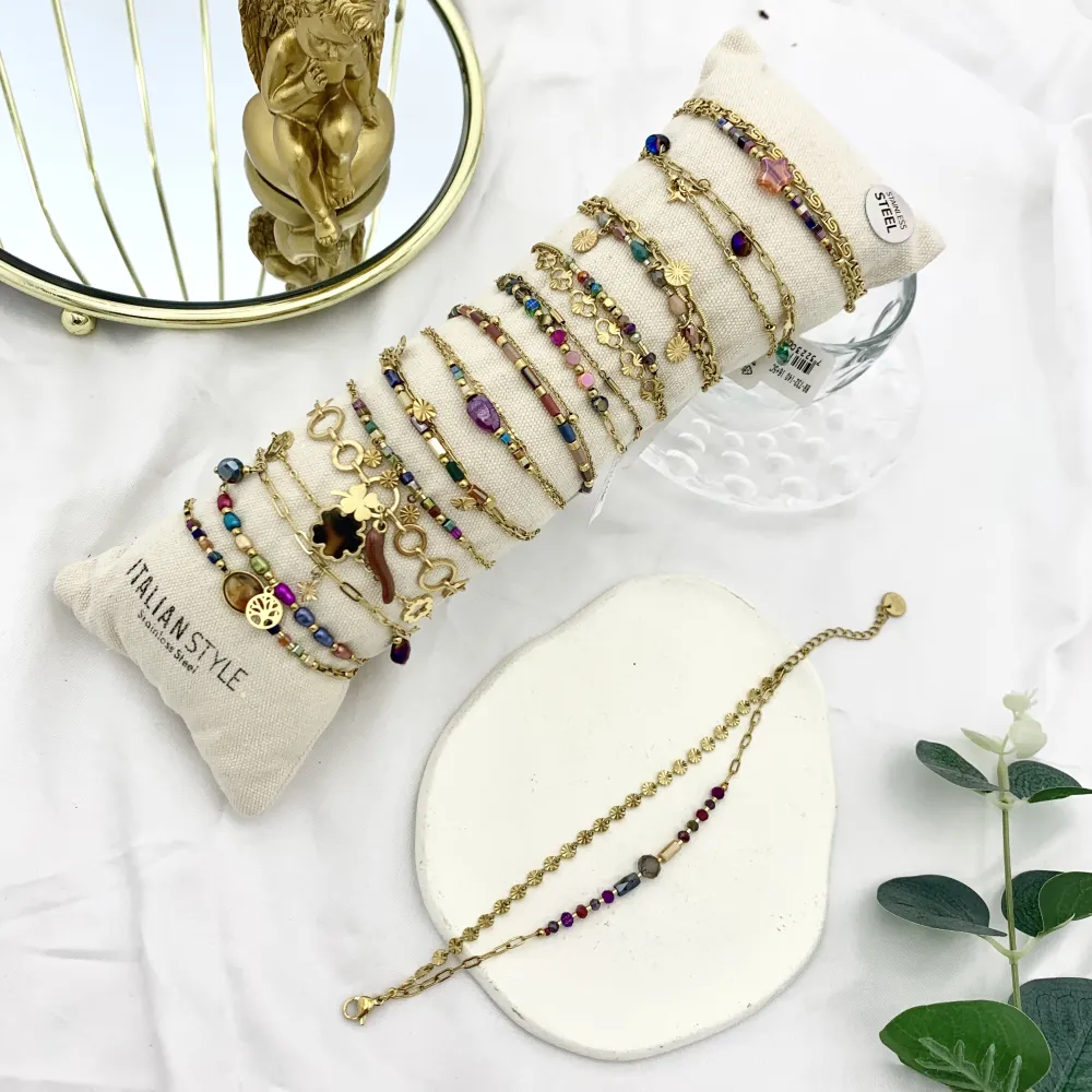 Mix Soggetti-15pz Bracciali in Acciaio - BPA-732-140 MULTICOLOR (Multicolore)