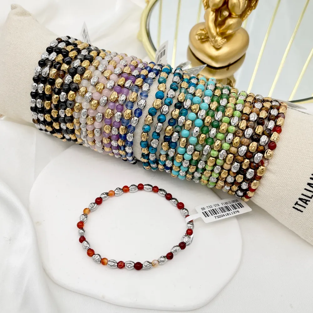 [BPA-732-378] Perline-30pz Bracciali in Acciaio - BPA-732-378