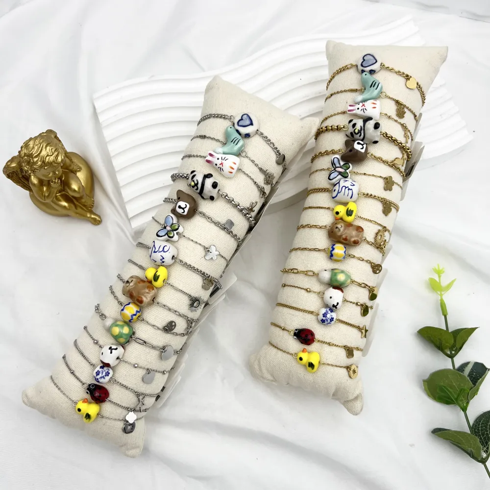 Ciondoli Mix Ceramica -24pz Bracciali in Acciaio - BPA-765-62