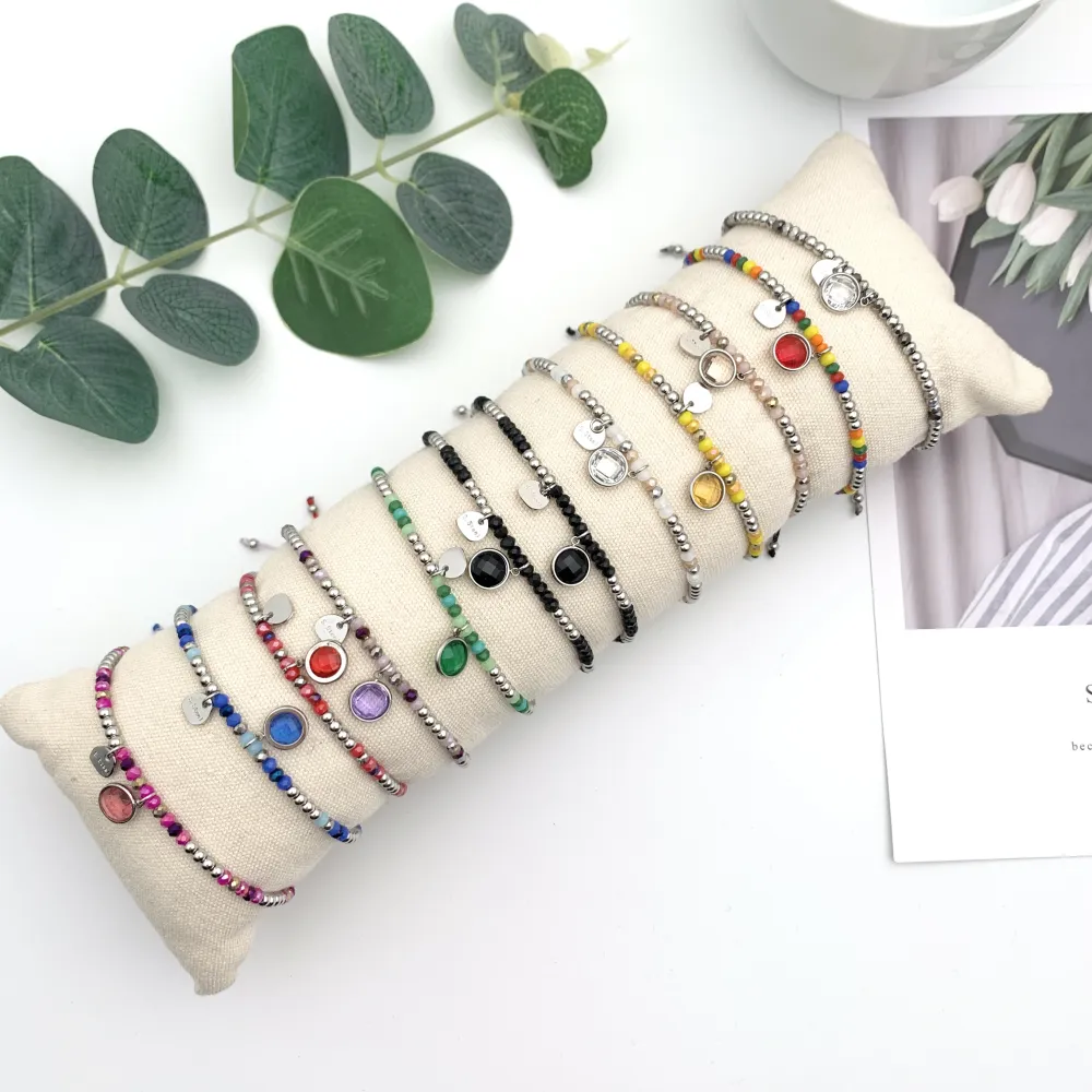 [BPA104-642] 12Pz Bracciali in Acciaio Regolabili + Cuscino in Omaggio - BPA104-642