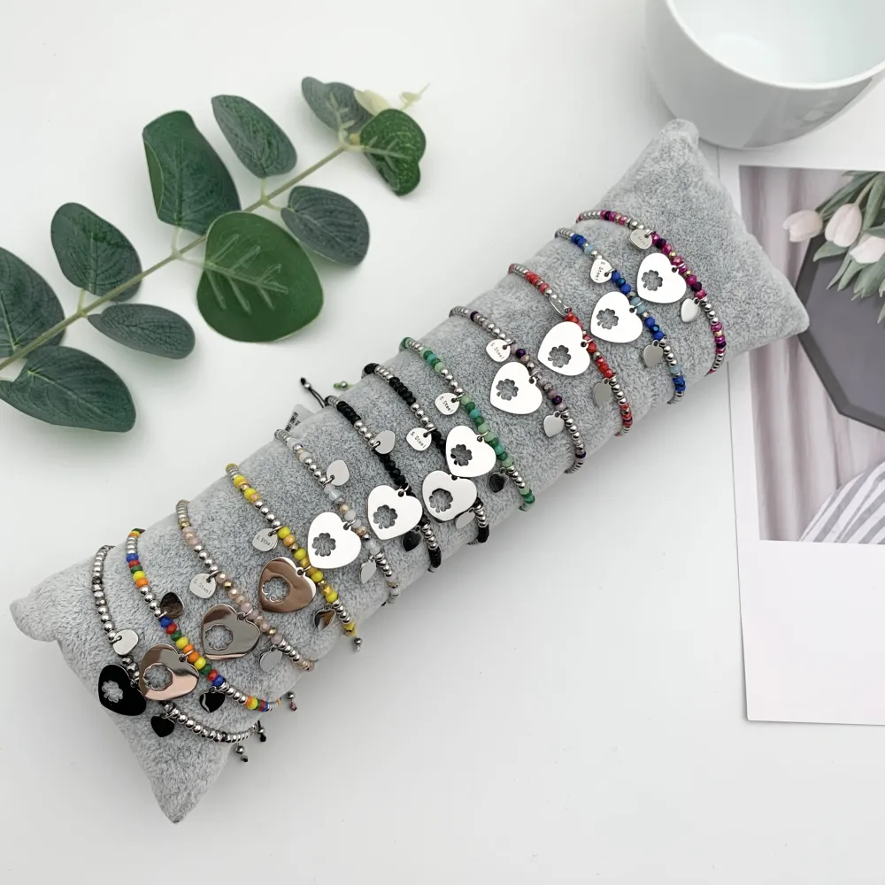 [BPA104-643] 12Pz Bracciali in Acciaio Regolabili + Cuscino in Omaggio - BPA104-643