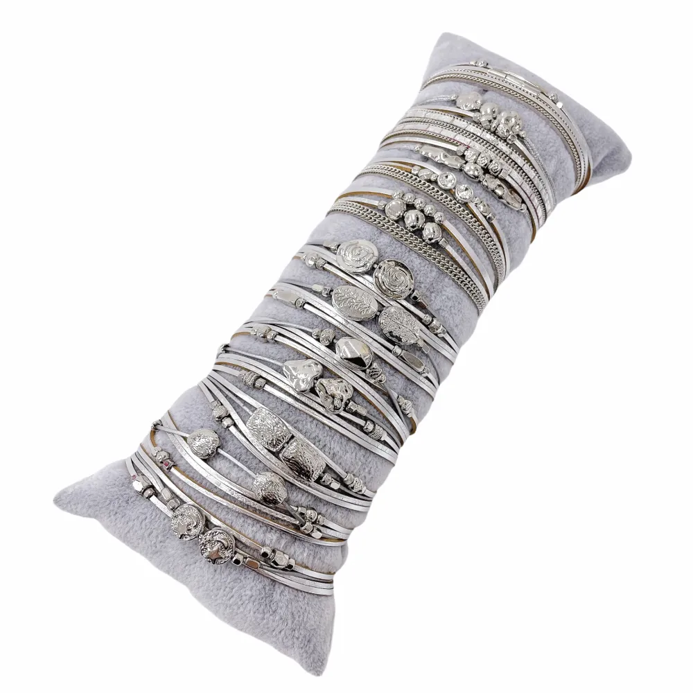 12Pz Bracciali +Cuscino in Omaggio - BPM176-230-Multifili con Charmes-12 Pz Bracciali