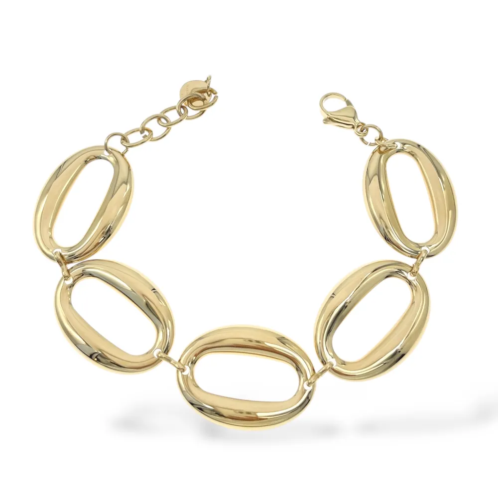 Catena Ovale -Bracciale in Acciaio con Chiusura - BR-103-AA5729B