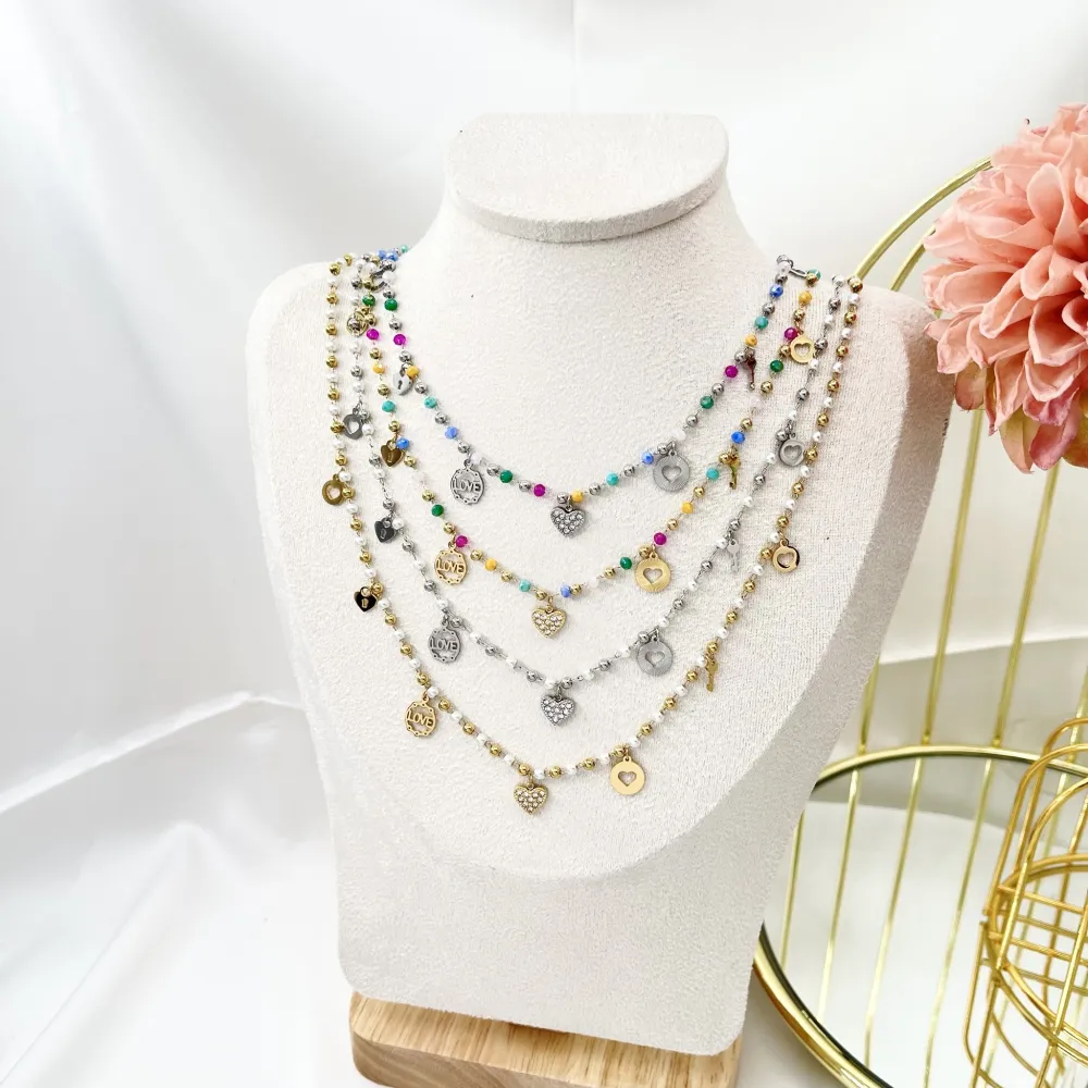 Cuore Love-Collana Corta in Acciaio - CAC-103-AA1359N