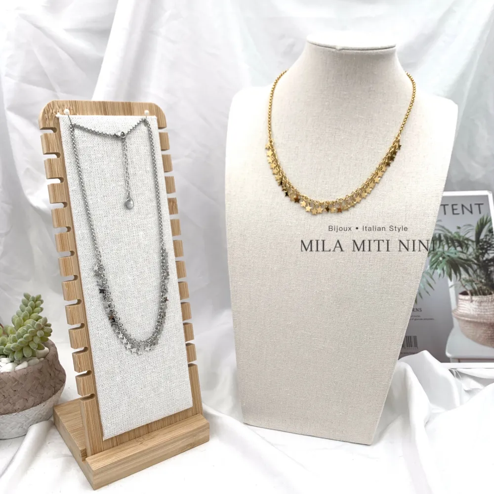 30 Stelline-Collana Corta in Acciaio - CAC-103-AA15N