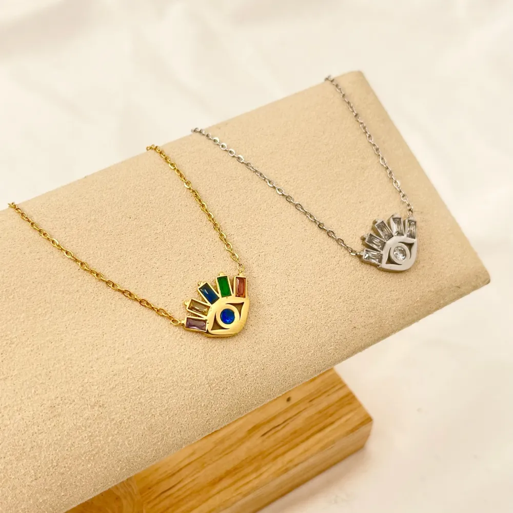 Occhio-Collana Corta in Acciaio - CAC-103-AA1642N