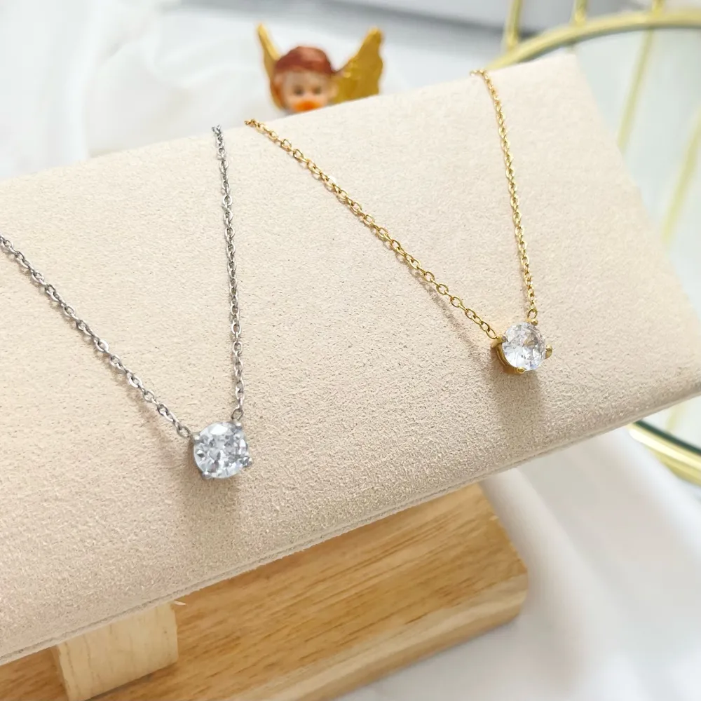 Punto Luce 7mm-Collana Corta in Acciaio - CAC-103-AA242N 7mm (Oro Giallo)