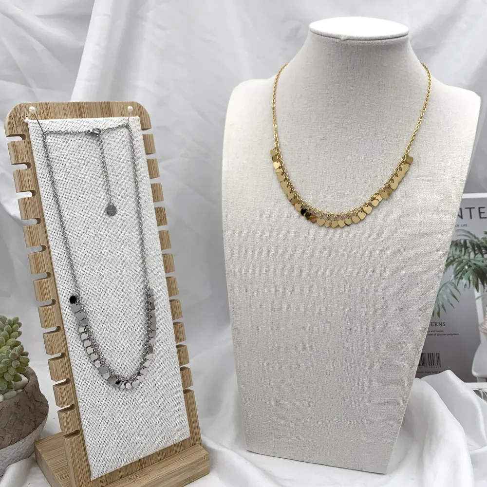 30 Cuorecini-Collana Corta in Acciaio - CAC-103-AA269N (Oro Giallo)