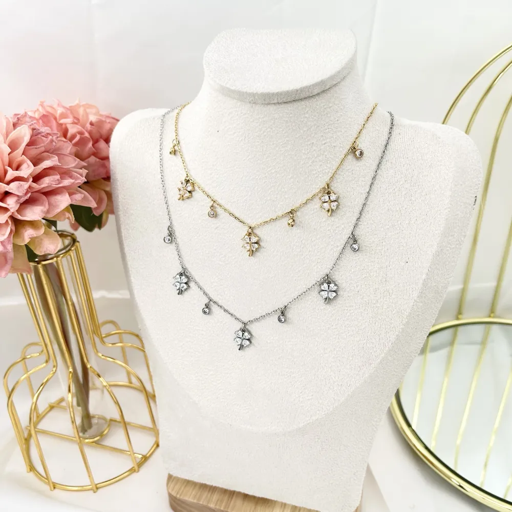 Quadrifoglio-Collana Corta in Acciaio - CAC-103-AA2768N (MIX)