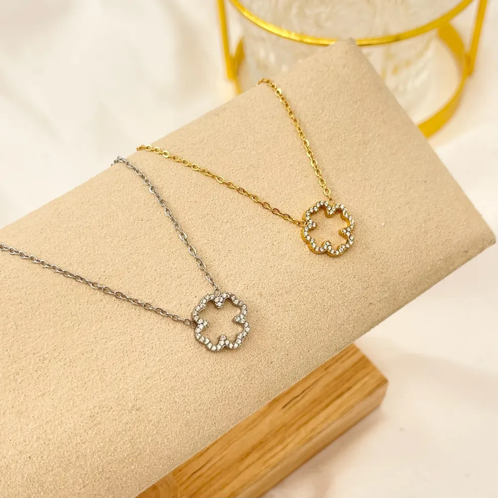 Quadrifoglio-Collana Corta in Acciaio - CAC-103-AA2824N