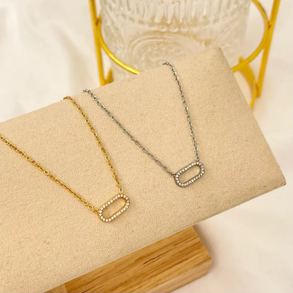 Ovale-Collana Corta in Acciaio - CAC-103-AA2830N