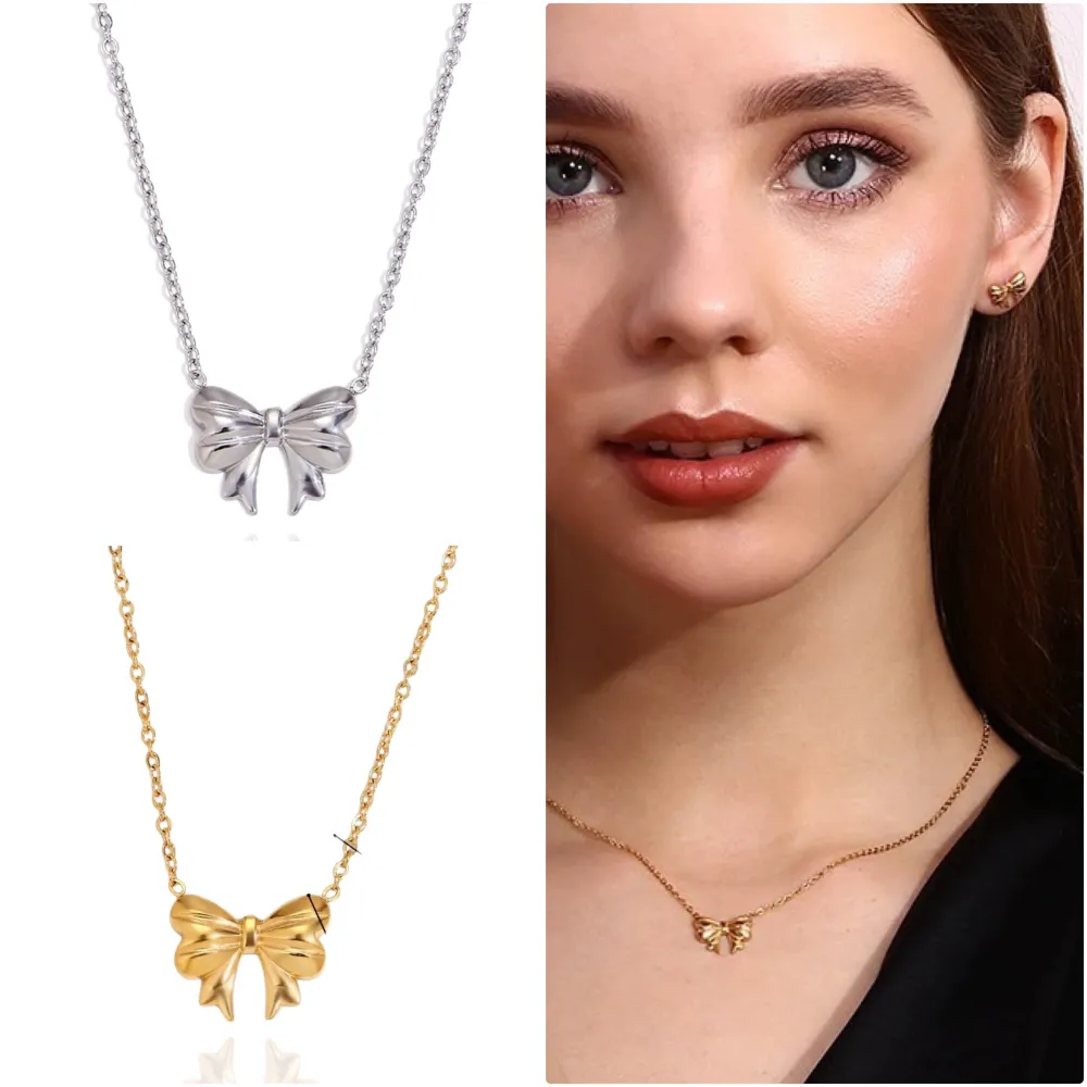 Fiocco-Collana Corta in Acciaio - CAC-103-AA3806N