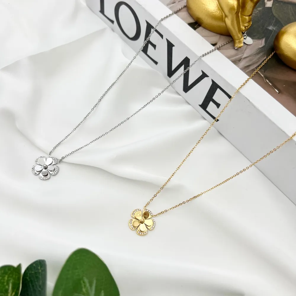 Fiore -Collana Girocollo in Acciaio - CAC-103-AA4143N