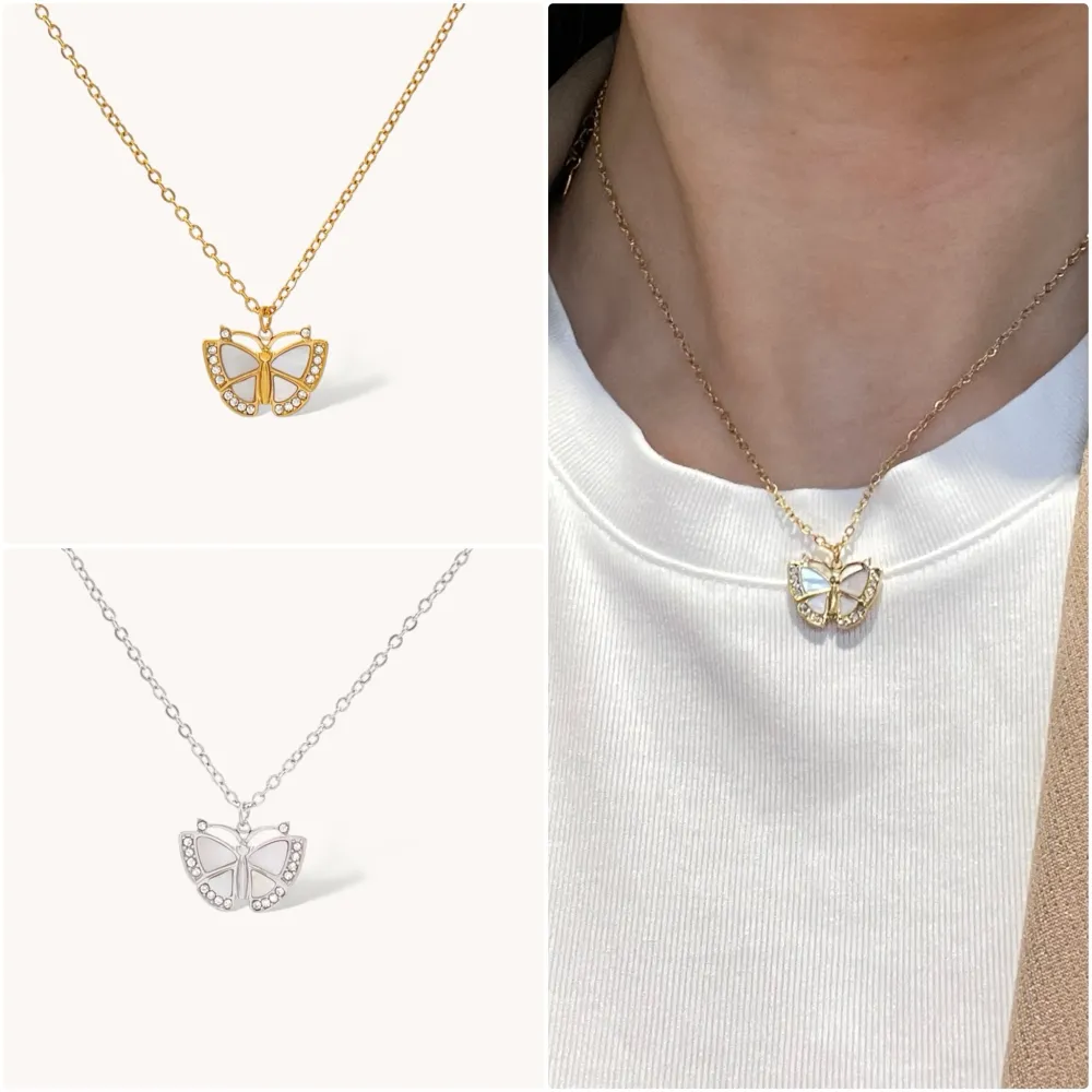 Farfalla-Collana Girocollo in Acciaio - CAC-103-AA4179N