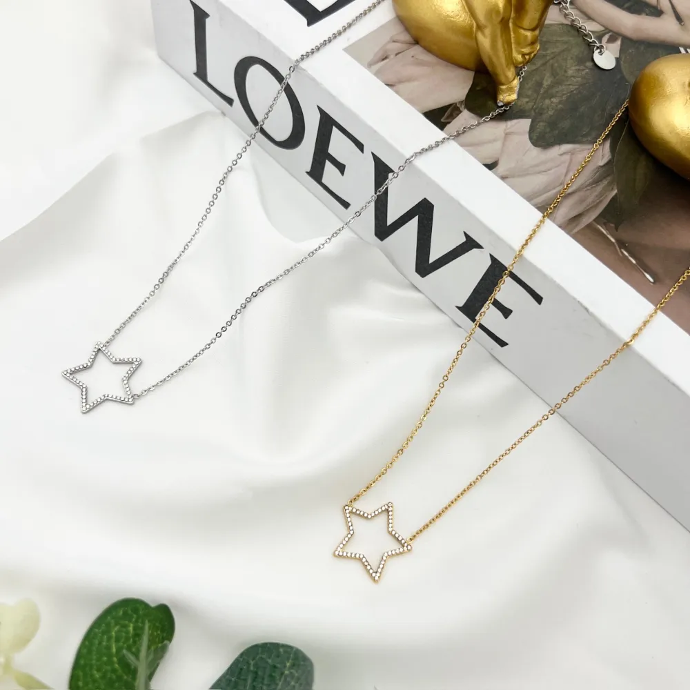 Stella Vuota -Collana Girocollo in Acciaio - CAC-103-AA4368N (Argento)