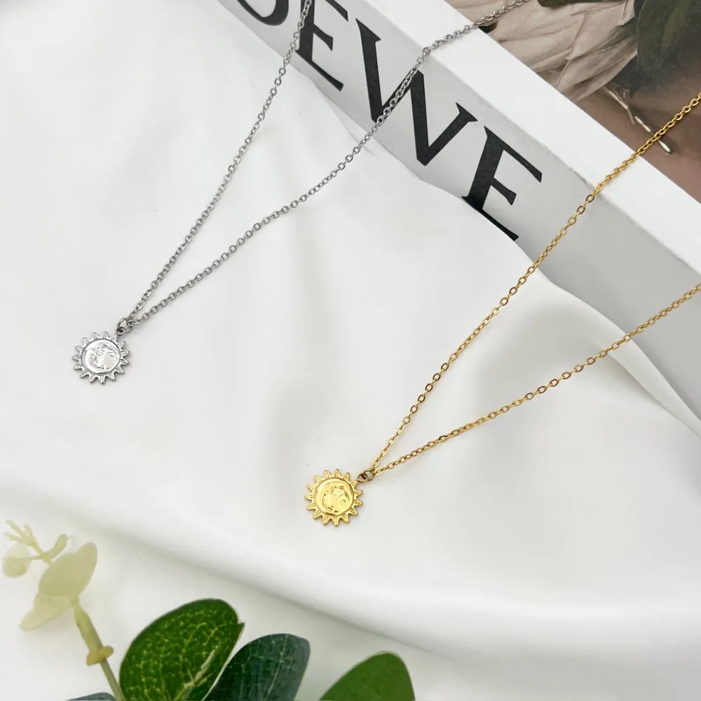 Sole-Collana Corta in Acciaio - CAC-103-AA4428N (Argento)